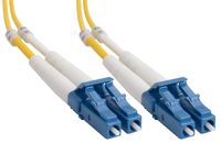 Amphenol FO-DUALLCX2SM-002 LC-LC Duplex Single-Mode Fiber Optic Patch Cable, 9/125 OS1, OFNR, 2 m, 6.6', Yellow