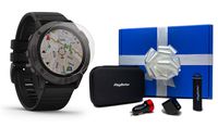 Garmin Fenix 6X Sapphire (Gray DLC with Black Band) Beat Yesterday Gift Box Bundle | +HD Screen Protectors, PlayBetter Portable Charger, Car/Wall Adapters & Protective Case | Multisport Fitness Watch