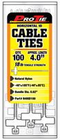 Pro Tie N4HID100 4.0 Inch Horizontal ID Cable Tie, Natural Nylon, 100-Pack