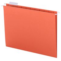 Smead Colored Hanging File Folder with Tab, 1/5-Cut Adjustable Tab, Letter Size, Orange, 25 per Box (64065)