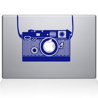 The Decal Guru 2082-MAC-15X-DB Vintage Camera Decal Vinyl Sticker, 15" MacBook Pro (2016 & Newer), Dark Blue