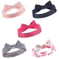 Hudson Baby Unisex Baby Cotton and Synthetic Headbands, Navy Floral, 0-24 Months