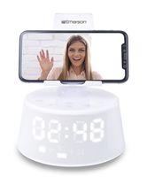 Emerson ER-X300 Docking Station with Wireless Charging, Bluetooth Speaker, Hands-Free Calling and Adjustable Arm