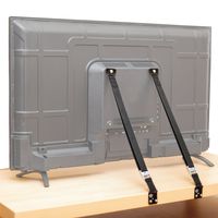 TV and Furniture Anti-Tip Safety Straps Heavy Duty Strap and All Metal Parts | All Flat Screen TV/Furniture Mounting Hardware Included | No Plastic Parts (2 Pack, Black)