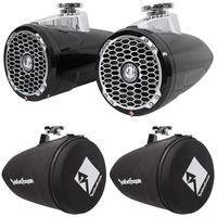 2) Rockford Fosgate PM2652W-B 6.5" 340 Watt Marine Wakeboard Speakers+Covers