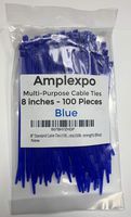 8" Standard Cable Ties (100 pieces) (50lb. strength) (Blue)