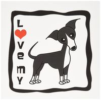 3dRose I Love My Italian Greyhound Grey Blue - Greeting Cards, 6 x 6 inches, set of 12 (gc_25367_2)