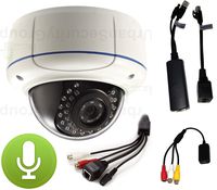 USG 5MP IP Dome Security Camera with Audio Microphone Kit: PoE + 2.8-12mm Varifocal Lens + RCA Audio-in+Out + IR LEDs 115 Feet Night Vision + IR-Cut + IP66 NEMA 4X Outdoor Rated + ONVIF