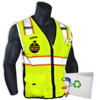 KwikSafety (Charlotte, NC) BIG KAHUNA (Large Yellow) | 11 Pockets Class 2 ANSI High Visibility Reflective Safety Vest Heavy Duty Mesh with Zipper and HiVis for OSHA Construction Work HiViz Men