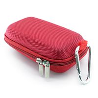 JHGJ Rectangle Hard Case for Bluetooth Earphone Earbuds with Mesh Pocket, Zipper Enclosure, and Durable Exterior, by (Red)