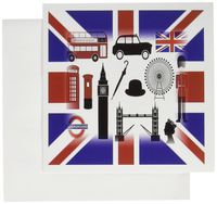3dRose Greeting Cards, 6 x 6 Inches, Pack of 12, Print of UK Flag (gc_195030_2)