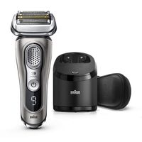 Braun Electric Razor for Men, Series 9 9385cc, Electric Shaver, Pop-Up Precision Trimmer, Rechargeable, Cordless Foil Shaver, Clean & Charge Station and Leather Travel Case, Graphite