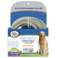Four Paws Heavy Duty Dog Cable Trolley Exerciser, 100", Silver