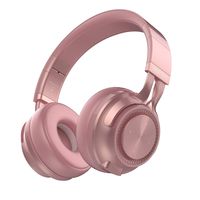 REETEC Wireless Bluetooth Headphones V5.0 with Mic, 20 Hrs Playing Time Over Ear HiFi Stereo Wireless Headphones Deep Bass Foldable Headset for Phone TV PC iPad Rose Pink