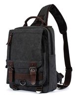 H HIKKER-LINK Mens Messenger Bag Womens Laptop Sling Backpack Medium Black