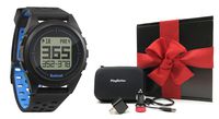 Bushnell iON 2 Golf GPS Watch Gift Box Bundle | with PlayBetter Wall/Car USB Adapters & Protective Case | Black Gift Box, Red Bow | Simple Golf GPS Watch | 36,000+ Courses (Black/Blue)