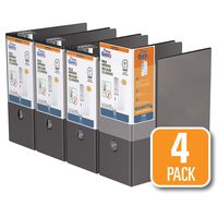 QuickFit Heavy Duty File Binder, 5 Inch, D Ring, Black, 4 Pack (28071-04)