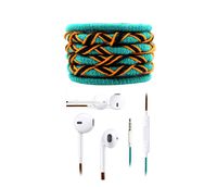 Fuego Designer Series 3.5mm Universal in-Ear Headphones with Mic and Volume Control (Green-Black)