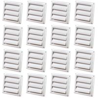 (16 Pack) - Deflecto Supurr-Vent Louvered Outdoor Dryer Vent Cover, 4 Inches Hood, White (HS4W/18)
