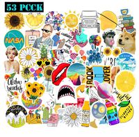 Ehope Cute Stickers for Water Bottles, Waterproof, Aesthetic, 53 Pack Hydro Flask Stickers Trendy Laptop Stickers Guitar Computer iPhone iPad Water Bottle Stickers for Teen Girls（53PCS）