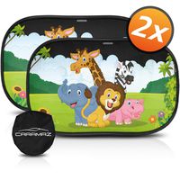 CARAMAZ Car Sun Shade for Baby Window Shade 20"x12" Shade for car Window Safari Extra Dark