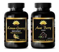 libido Pills - Korean Ginseng - ACAIBERRY - Combo - acai Tea Weight Loss - 2 Bottles (60+60 Capsules)