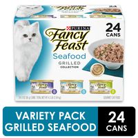 Purina Fancy Feast Gravy Wet Cat Food Variety Pack, Seafood Grilled Collection - (24) 3 oz. Cans