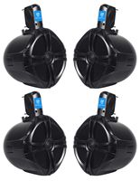 (4) Rockville RWB80B 8" Black 2 Way 300 Watt Marine Wakeboard Tower Speakers
