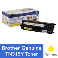 Brother Genuine High Yield Toner Cartridge, TN315Y, Replacement Yellow Toner, Page Yield Up To 3,500 Pages, TN315
