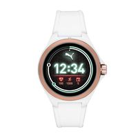 PUMA Sport 44mm Heart Rate Smartwatch - White Silicone Band Lightweight Touchscreen