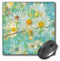 3dRose LLC 8 x 8 x 0.25 Inches Mouse Pad, Pretty Daisies by Angel and Spot (mp_7650_1)