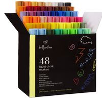Brilliant Bee - 48 Pack Liquid Chalk Markers - Neon, Metallic, and White Included