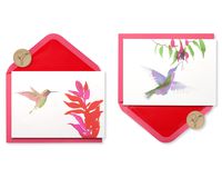 Papyrus Watercolor Hummingbirds Keepsake Boxed Blank Note Cards, 20-Count