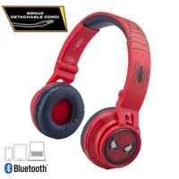 Spiderman Kids Bluetooth Headphones for Kids Wireless Rechargeable Foldable Bluetooth Headphones with Microphone Kid Friendly Sound & Bonus Detachable Cord
