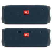 JBL Flip 5 Waterproof Portable Wireless Bluetooth Speaker Bundle - (Pair) Blue