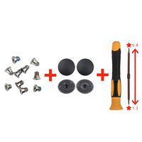 4PCS Bottom Back Case Cover Rubber Foot Feet + Set of 10pcs Repair Bottom case Screw + 1pcs Dual Sided 5 Point Pentalobe Screwdriver for Unibody MacBook Pro Retina A1425 A1502 A1398 13" 15"