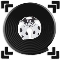 Bebe Earth - Baby Proofing Edge and Corner Guard Protector Set - Safety Bumpers - Child Proof Furniture and Tables - Pre-Taped Bumper Corners (20.4 feet and 8 Corners, Onyx Black)