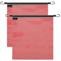VULCAN Red Safety Flag with Stretch Cord - 18 Inch x 18 Inch, 2 Pack - Mesh Construction