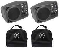 Package: (2) Mackie SRM150 Powered (Class D Amp) Professional Personal Monitor/Speakers With Built In Equalizer + (2) Mackie SRM150 Speaker Soft Travel Bags