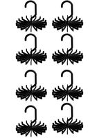 Morningrising 8 PCS Black 360 Degree Rotating Scarf Hanger Adjustable Twirl Tie Rack Tie Belt,Multipurpose Organizer,Hook Ties Scarf for Closet Storage (4.4")