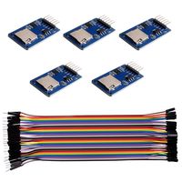 DIYMALL 5pcs Micro SD Card Module Mini TF Card Read and Write Module wth SPI Interface with 40Pin 2.54mm Male to Female Dupont Cable for Arduino Raspberry Pi