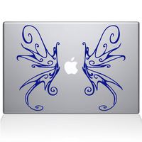 The Decal Guru Swirly Wings MacBook Decal Vinyl Sticker - 11" MacBook Air - Dark Blue (1188-MAC-11A-DB)