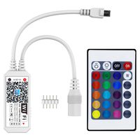 Smart WiFi RGBW LED Controller, Compatible with Alexa/Google Assistant, for 5050/3528 LED Strip Light, have 24 Key Remote Control,Support Android IOS System