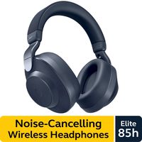 Jabra Elite 85h Wireless Noise-Canceling Headphones, Navy - Over Ear Bluetooth Headphones Compatible with iPhone and Android - Built-in Microphone, Long Battery Life - Rain and Water Resistant
