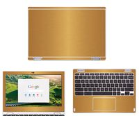 Decalrus - Protective decal for Acer ChromeBook 11 R-11-CB5-132T, R11-C738T (11.6" Screen) Laptop GOLD Texture Brushed Aluminum skin skins case cover wrap BAacerChrmbkR11Gold