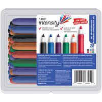 BIC GDE30 Great Erase Grip Low Odor Dry Erase Marker, Fine Point, Assorted Colors - 30 Dry Erase Markers