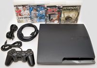 Sony Playstation 3 Slim 250gb Game Console System PS3 Bundle with 4 games MLB 10 FIFA 11 UFC Resistance