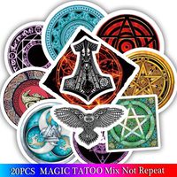20PCS Thor's Hammer Stickers Pentacle Sticker for Laptop Bicycle Phone Guitar Stickers Sets