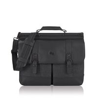 Solo Thompson 15.6 Inch Briefcase with Padded Laptop Compartment, Black/Grey