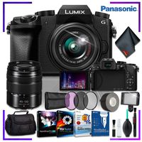 Panasonic Lumix DMC-G7 Mirrorles Digital Camera with 14-42mm and 45-150mm Lens + Corel Editing Program Kit, Lighting and More
